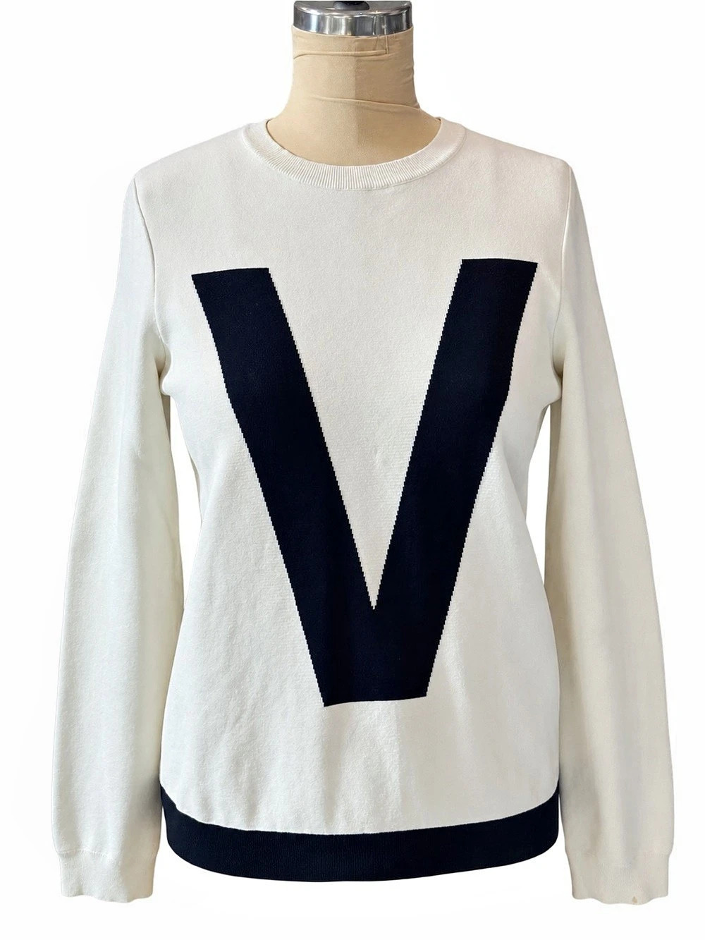 Valentino Color Block Sweater in White & Black